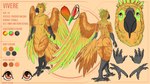 abs anthro breasts feathers featureless_breasts featureless_crotch feet female medium_breasts muscular muscular_anthro muscular_female non-mammal_breasts solo talons thick_thighs toes wide_hips wings knustvi vivere_(firebird25) avian bird macaw neotropical_parrot parrot true_parrot absurd_res hi_res model_sheet