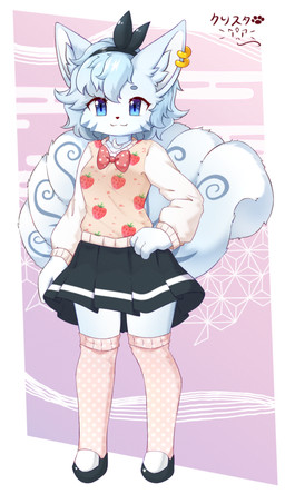 4_fingers anthro black_nose blue_eyes bottomwear bow_ribbon cheek_tuft clothing dress_shoes ear_piercing facial_tuft female fingers fur hair hand_on_hip head_bow inner_ear_fluff jewelry legwear looking_at_viewer necklace piercing simple_background skirt smile solo sweater thigh_highs topwear tuft white_body white_fur white_hair kryztar nintendo pokemon elliana_(straviios) alolan_form alolan_vulpix generation_7_pokemon pokemon_(species) regional_form_(pokemon) 2025 absurd_res hi_res