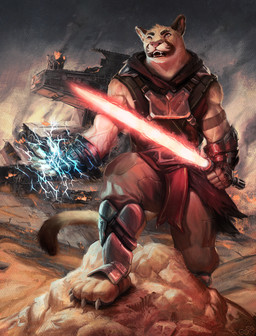 ambiguous_anthro ambiguous_gender anthro armor electricity electrogenesis fire force_lightning holding_lightsaber lightning lightsaber melee_weapon pose red_lightsaber sith solo spacecraft star_destroyer vehicle weapon wreckage poisonpaint star_wars ricius_teck cougar felid feline mammal absurd_res hi_res portrait