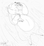 2016 5_fingers 5_toes ambiguous_gender ambiguous_pred ambiguous_prey artist_name bear bearhybrid belly big_belly black_and_white brown_bear bubble cheek_bulge claws creek dated digital_media_(artwork) eating eyes_closed featureless_crotch feet feral feral_pred feral_prey finger_claws fingers fish fish_in_mouth floating forced fully_submerged fur grizzly_bear group holding_character holding_fish imminent_vore lying male_(lore) mammal marine monochrome on_back oral_vore outside overweight overweight_ambiguous overweight_feral partially_submerged rock rye_(kuiko) salmon salmonid_(fish) scared signature size_difference sketch soft_vore stuffing swallowing text toe_claws toes ursine vore water waterscape