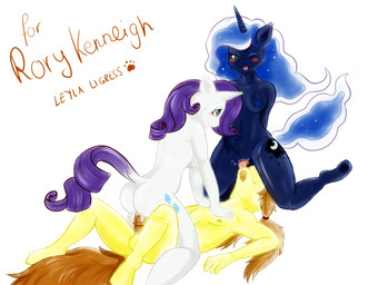 animal_genitalia animal_penis anthro anthrofied beard blue_body blue_fur blue_hair breasts brown_hair butt canon_x_oc cowgirl_position cunnilingus cutie_mark equine_genitalia equine_penis erection facesitting facial_hair female ffm from_front_position fur genitals group group_sex hair heart_symbol horn male male/female nude on_bottom on_top oral penetration penis purple_hair sex sitting_on_another straddling threesome triangle_position trio vaginal vaginal_penetration vulva white_body white_fur wings yellow_body yellow_fur leylaligress friendship_is_magic hasbro my_little_pony mythology fan_character princess_luna_(mlp) rarity_(mlp) rory_kenneigh equid equine horse mammal mythological_creature mythological_equine pegasus pony unicorn digital_media_(artwork)