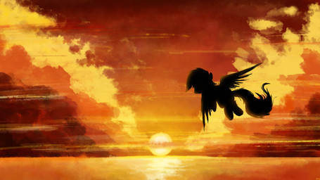 day feathered_wings feathers female feral flying hair hooves outside silhouette sky solo sun wings flamevulture17 friendship_is_magic hasbro my_little_pony mythology rainbow_dash_(mlp) equid equine mammal mythological_creature mythological_equine pegasus 16:9 absurd_res hi_res widescreen
