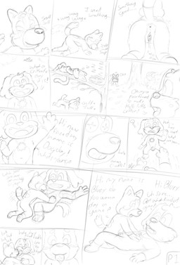 anthro duo female genitals licking male male/female nude penis text tongue vulva young somestickygoo bluey_(series) mob_entertainment poppy_playtime smiling_critters bluey_heeler dogday_(poppy_playtime) canid canine mammal absurd_res comic english_text hi_res monochrome unfinished