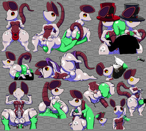 anthro armpit_fetish bodily_fluids bulge bulge_grab bulge_in_face butt butt_grab clothing cum cum_inside duo ear_rub ejaculation facesitting freckled_butt freckled_legs freckled_thighs freckles from_behind_position genital_fluids glistening_eyelids group group_sex hand_on_butt hat headgear headwear licking male male/male motion_lines nipple_fetish nipple_play sex shortstack sitting_on_another speedo swimwear tail tail_coil threesome tongue top_hat ventral_groove anonymous_artist kings_of_hell anon ratpack mammal rodent absurd_res hi_res