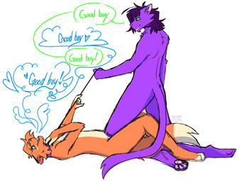 anthro bdsm collar dialogue dominant dominant_male duo good_boy kneeling leash looking_at_another lying male male/male on_top petplay praise roleplay speech_bubble submissive submissive_male text whinyfox domestic_cat felid feline felis mammal english_text hi_res