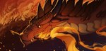 2023 ambiguous_gender digital_media_(artwork) dragon feral fire headshot_portrait hi_res horn mythological_creature mythological_scalie mythology polunoch portrait scales scalie solo yellow_eyes