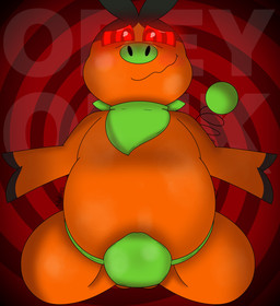 belly blush bottomwear bulge clothing genitals hypnosis hypnotic_eyes hypnotizing_viewer looking_at_viewer male mind_control overweight overweight_male pattern_background ringed_eyes simple_background smile solo tail text underwear bleekje_(artist) nintendo pokemon axel_the_tepig generation_5_pokemon mammal pokemon_(species) suid suine sus_(pig) tepig 2023 absurd_res digital_media_(artwork) english_text hi_res portrait shaded
