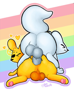 anal anal_penetration anthro balls big_balls big_butt big_penis butt darkened_balls darkened_genitalia duo eyes_closed flower_accessory genitals heart_symbol male male/male male_penetrated male_penetrating male_penetrating_male motion_lines one_eye_closed pawpads paws penetration penis rainbow rainbow_background sex simple_background tail pincoosh rain_world videocult monk_(rain_world) survivor_(rain_world) slugcat digital_media_(artwork) hi_res signature brother_(lore) brothers_(lore) incest_(lore) sibling_(lore)