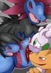 ambiguous_gender bald black_fur black_nose blue_nose blush charizard cloaca crying cum cum_on_penis dragon erection feral feral_on_feral forced fur goo goodra grasp green_eyes grey_background grey_eyes group group_sex happy hydreigon looking_down male nintendo open_mouth orange_nose orgasm penis plain_background pokémon red_eyes red_penis reptile scalie sex sharp_teeth slug smile squint teal_eyes tears teeth threesome tongue tongue_out unknown_artist video_games white_eyes
Rating: Explicit
Score: 7
User: toh
Date: November 03, 2013