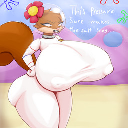 anthro armor big_breasts big_butt bodysuit breasts brown_body brown_fur bubble_helmet buckteeth butt clothed clothed_anthro clothed_female clothing countershade_face countershading detailed_background dialogue facial_tuft female female_anthro fur glistening hand_on_hip hand_on_own_hip headgear helmet huge_breasts looking_at_breasts looking_at_own_breasts looking_at_self nipple_outline open_mouth skinsuit solo squirrel_tail standing tail talking_to_self tan_body tan_countershading tan_fur teeth thick_thighs tight_clothing tuft underwater upset water wide_hips droopey nickelodeon spongebob_squarepants sandy_cheeks mammal rodent sciurid tree_squirrel 1:1 absurd_res hi_res