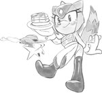 alternate_costume anthro apron big_breasts breasts clothed clothing duo female food looking_at_viewer male male/female open_mouth pancake skindentation smile tail thin_calves thin_legs thin_thighs topwear icydirtball classic_sonic_(universe) sega sonic_superstars sonic_the_fighters sonic_the_hedgehog_(series) fang_the_hunter trip_the_sungazer dipodid girdled_lizard jerboa lizard mammal reptile rodent scalie sungazer_(lizard) digital_drawing_(artwork) digital_media_(artwork) hi_res monochrome shaded sketch