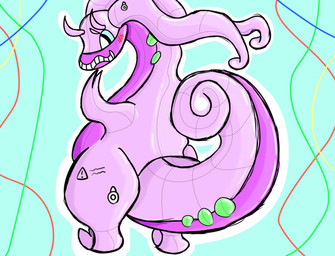 ambiguous_gender anthro blush blush_lines grin implied_transformation inflatable inflatable_toy permanent_smile pool_toy purple_body simple_background slile smile solo tail warning_label the_1_and_k1nky krita_(copyright) nintendo pokemon animate_inanimate generation_6_pokemon goodra living_inflatable pokemon_(species) digital_media_(artwork) krita_(artwork) shaded simple_shading