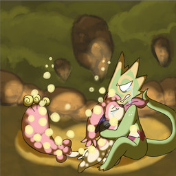 anthro bodily_fluids crying disappearing duo eyes_closed feral fur green_body green_scales hug kerchief lights orbs pink_body pink_fur red_body red_scales rock scales sitting tan_body tan_fur tears yellow_body yellow_scales teeterglance nintendo pokemon pokemon_mystery_dungeon spike_chunsoft freya_(teeterglance) garou_(teeterglance) felid feline generation_3_pokemon kecleon mammal pokemon_(species) reptile scalie skitty 1:1