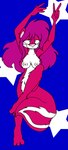 breasts cosmic_background female fur nipples pink_body pink_fur starry_background tabbiewolf mammal mephitid skunk