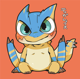 blue_body blue_scales blush chibi claws fangs feral horn male orange_body orange_scales scales simple_background sitting slightly_chubby slightly_chubby_male solo spiked_tail spiked_wings spikes spikes_(anatomy) striped_body stripes tail teeth text winged_arms wings doneru capcom monster_hunter flying_wyvern monster tigrex hi_res japanese_text