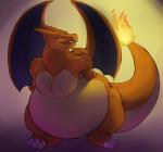 ambiguous_gender bedroom_eyes belly big_belly claws fire flaming_tail half-closed_eyes hands_on_hips looking_at_viewer narrowed_eyes orange_body orange_skin overweight overweight_ambiguous seductive smile solo standing tail thick_neck thick_tail toe_claws tongue wings nixx mythology nintendo pokemon charizard dragon generation_1_pokemon mythological_creature mythological_scalie pokemon_(species) scalie 2015 digital_drawing_(artwork) digital_media_(artwork) full-length_portrait portrait