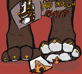 anthro crush duo feet foot_focus larger_male macro male male/male micro pawpads paws size_difference smaller_male struggling under_paws kingmalt bleobleo canid canine canis fox mammal wolf low_res