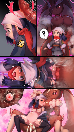anthro asian_clothing big_breasts big_penis blue_hair bodily_fluids breastfeeding breastmilk breasts brown_body clothing cum cum_in_vagina cum_inflated_belly cum_inflation cum_inside doggystyle duo east_asian_clothing erection female from_behind_position fur genital_fluids genitals gynomorph hair impregnation inflation intersex intersex/female interspecies japanese_clothing kerchief kimono long_hair milk navel nipples nude_gynomorph ovum penetration penile penile_penetration penis penis_in_vagina pink_nipples pokephilia question_mark scarf sex size_difference sperm_cell torn_clothing vaginal vaginal_penetration wool_(fur) torisan_mgmg nintendo pokemon pokemon_legends_arceus akari_(pokemon) generation_4_pokemon human lagomorph leporid lopunny mammal pokemon_(species) rabbit 4k 9:16 absurd_res censored comic digital_media_(artwork) hi_res mosaic_censorship