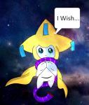 bodily_fluids clothing female not_furry sad scarf solo tears text thataveragedude nintendo pokemon generation_3_pokemon humanoid jirachi legendary_pokemon mammal pokemon_(species) 2016 english_text