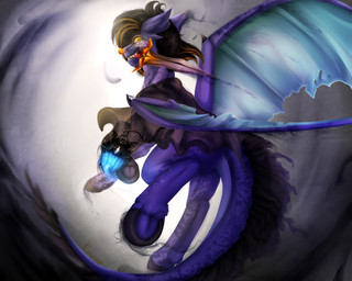 ambiguous_gender black_claws black_hooves black_mane blue_body blue_fur blue_membrane blue_tail blue_tongue blue_wings claws clothed clothed_feral clothed_male clothing duo eyeless facial_piercing fangs feral freckled_face freckles fur holding_melee_weapon holding_object holding_sword holding_weapon hooves lamp lantern larger_feral larger_male light long_tail looking_at_viewer looking_back looking_back_at_viewer male male_feral mane melee_weapon membrane_(anatomy) membranous_wings multicolored_mane nose_piercing nose_ring notched_wings object_in_mouth orange_mane piercing quadruped ring_piercing short_mane size_difference smaller_ambiguous smile smiling_at_viewer solo_focus star_pupils sword sword_in_mouth tail teeth tongue tongue_out two_tone_mane two_tone_wings unguligrade weapon weapon_in_mouth wing_claws wings yellow_eyes rayrage hasbro my_little_pony fan_character animate_inanimate bat_pony equid mammal 2020 5:4 colored digital_drawing_(artwork) digital_media_(artwork) english_description lighting shaded