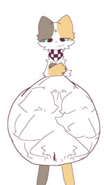 anthro belly big_belly face_imprint huge_belly imprint male multiple_prey solo text vore liwenenix ankha_zone calico_cat domestic_cat felid feline felis mammal 9:16 animated english_text hi_res long_playtime sound webm