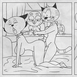 age_difference all_fours ambiguous_penetration anthro anthro_on_anthro anthro_penetrated anthro_penetrating anthro_penetrating_anthro big_breasts bodily_fluids bouncing_breasts bouncing_butt breasts butt collar collar_only doggystyle dominant duo_focus erection female female_penetrated from_behind_position fur genitals group male male/female male_penetrating male_penetrating_female mature_anthro mature_female nipples nude older_female older_penetrated penetration penis sex smile white_body white_fur young young_anthro younger_male vylfgor cartoon_network the_amazing_world_of_gumball the_complex_adventures_of_eddie_puss eddie_puss gumball_watterson mother_puss nicole_watterson domestic_cat felid feline felis mammal 1:1 2020 2d_animation animated crossover frame_by_frame loop monochrome incest_(lore) mother_(lore) mother_and_child_(lore) mother_and_son_(lore) parent_(lore) parent_and_child_(lore) parent_and_son_(lore) son_(lore)