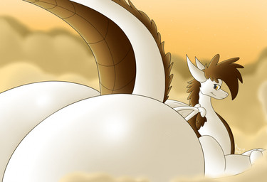 big_butt butt butt_shot cloud feral huge_butt hyper hyper_butt male smile smirk solo white_body weatherdragon mythology weather(character) dragon mythological_creature mythological_scalie scalie