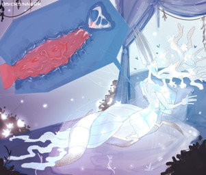 5_horns 6_wings anthro apode back_muscles bed bed_sheet bedding blue_blush blue_flesh blush bodily_fluids breasts canopy_bed cervical_penetration cervix cum cum_in_uterus cum_in_vagina cum_inside duo entwined_tails eyelashes eyes_closed female female_penetrated flower from_front_position furniture genital_fluids genitals glowing glowing_body hand_on_hip heart_symbol holding_partner horn insect_wings internal internal_vaginal kissing leaf legless love lying male male/female male_penetrating male_penetrating_female missionary_position motion_lines multi_horn multi_wing nude_anthro nude_taur on_back penetration penis pillow plant red_penis sex sex_on_bed shoulder_blush shrub sparkles spiked_penis spikes spikes_(anatomy) tail tail_coil tree uterus vaginal vaginal_fluids vaginal_penetration vein white_body white_flower white_head white_tail wings sicksinnerk hollow_knight_(franchise) team_cherry pale_king_(hollow_knight) white_lady_(hollow_knight) arthropod arthropod_taur elemental_creature flora_fauna insect insect_taur taur treant 2023 colored digital_media_(artwork) shaded signature