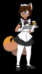 alcohol anthro beer beverage clothing fondue maid_uniform male uniform chaos55t mikey_unovapix canid canine fox mammal alpha_channel