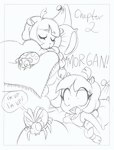 anthro dialogue female sleeping solo speech_bubble text pastel_please arthropod beetle cucujoid humanoid insect ladybug mammal murid murine rat rodent black_and_white english_text monochrome sketch