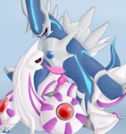 absurd_res anal anal_penetration anthro anthro_on_anthro blue_body blush bodily_fluids claws cum cum_inside dialga digital_drawing_(artwork) digital_media_(artwork) dracodrawer dragon duo erection feral generation_4_pokemon genital_fluids genitals hi_res horn legendary_pokemon male male/male male_penetrated male_penetrating male_penetrating_male mythological_creature mythological_scalie mythology nintendo open_mouth palkia penetration penile penile_penetration penis pokemon pokemon_(species) red_eyes reptile scalie sex shaded signature simple_background smile tail teeth text tongue white_body wings