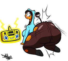 anthro ass_clapping big_breasts big_butt blue_eyes boombox breasts brown_body brown_fur brown_hair bubble_butt butt butt_focus duo eyelashes eyewear female fur gold_boombox_(prevence) hair huge_breasts huge_butt logo long_hair long_tail looking_back male male/female pokemorph sunglasses tail text twerking wet wet_body yellow_body yellow_fur tansau nintendo pokemon penelope_and_katelyn_(nahff) generation_2_pokemon generation_4_pokemon girafarig giraffid mammal pokemon_(species) rotom 2025 artist_logo artist_name digital_drawing_(artwork) digital_media_(artwork) signature