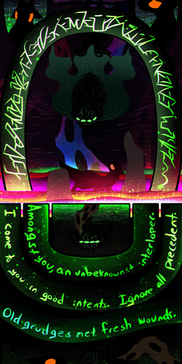 dialogue dream fantasy female feral magic male sleeping text waking_up thepatchedragon dragonscape mythology forl_(thepatchedragon) hiker_(thepatchedragon) lesavira_(thepatchedragon) deity dinosaur dragon drekir mythological_creature mythological_scalie prehistoric_species reptile saurischian scalie theropod absurd_res comic english_text hi_res