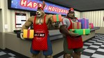 anthro apron beard biceps black_hair blue_bottomwear blue_clothing blue_shorts bottomwear brown_body brown_fur ceiling checkered checkered_clothing checkered_floor christmas_present claws clothing counter duo eyewear facial_hair finger_claws fur gift glasses gloves_(marking) green_bottomwear green_clothing green_shorts grey_clothing grey_hair grey_shirt grey_t-shirt grey_topwear hair holding_object holding_present holidays kerchief logo looking_at_viewer male markings menu muscular muscular_anthro muscular_male obliques offering_to_viewer pattern_clothing pecs pinstripes pizzeria red_apron red_clothing red_kerchief restaurant serratus shirt shirtless shirtless_male shorts sign smile t-shirt tan_body tan_fur text topwear wristband braford christmas happy_holidays house_of_beef new_year_2020 angelo_(braford) gino_(braford) gulonine kangaroo macropod mammal marsupial mustelid musteline wolverine 16:9 2019 3d_(artwork) dated digital_media_(artwork) english_text signature widescreen