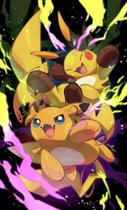 3_fingers 3_toes ambiguous_gender anthro biped blue_eyes duo eyes_closed fangs feet fingers front_view nude nude_ambiguous nude_anthro open_mouth open_smile smile tail teeth toes tongue yellow_body yellow_tail nullma nintendo pokemon pokemon_legends_z-a generation_9_pokemon mega_evolution mega_raichu mega_raichu_x mega_raichu_y pokemon_(species) 2025 absurd_res digital_drawing_(artwork) digital_media_(artwork) hi_res