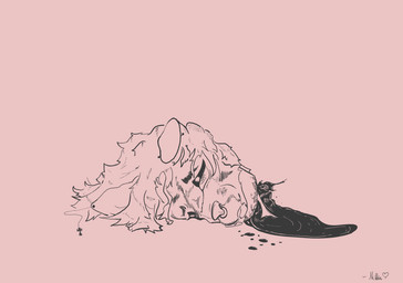 ambiguous_gender blissful_mouth blood blood_on_face bodily_fluids decapitation drooling ear_piercing facial_piercing female gore happy nose_piercing nosebleed piercing saliva solo milliepup millie_(milliepup) animal_humanoid canid canid_humanoid canine canine_humanoid dog_humanoid humanoid mammal mammal_humanoid hi_res