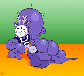 anthro antlers bedroom_eyes belly big_muscles bottom_heavy clothing countershade_belly countershading crop_top curvy_figure emanata eyelashes featureless_feet feet femboy flash_emanata flexing flexing_bicep fur glistening_biceps glistening_muscles gradient_background heart_nose heart_symbol horn huge_muscles huge_thighs hyper hyper_biceps hyper_muscles hyper_thighs logo lying makeup male midriff muscular narrowed_eyes navel on_side purple_body purple_fur seductive shirt simple_background small_waist solo text thick_thighs thong topwear underwear wide_hips thatdawgmurray happy_tree_friends mime_(htf) deer mammal aliasing artist_logo artist_name digital_media_(artwork) hi_res signature