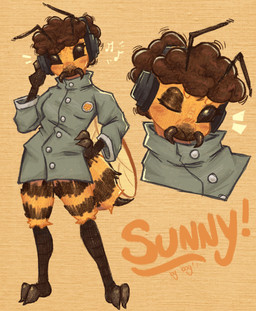 afro ambiguous_gender anthro clothed clothing female hair simple_background solo text topwear wings b0gbogbog noodle_(gorillaz) sunny_baudelaire arthropod bee bumble_bee_(species) hymenopteran insect absurd_res english_text hi_res trans_(lore) trans_woman_(lore)