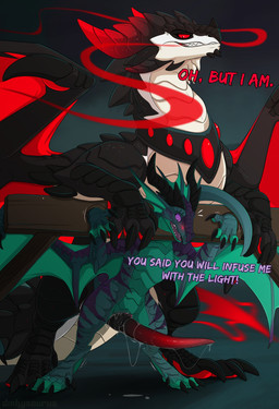 anthro anthro_on_feral bestiality bodily_fluids clitoral clitoral_rubbing collar duo elemental_manipulation female feral fire fire_manipulation genital_fluids genitals grin horn imminent_rape imminent_sex male male/female penis precum red_eyes red_horn red_wings restraints size_difference smaller_female smile smug smug_grin speech_bubble spread_legs spreading stocks tapering_penis vaginal_fluids wings dinkysaurus blizzard_entertainment european_mythology mythology warcraft redshift_(dinkysaurus) dracthyr dragon mythological_creature mythological_scalie scalie western_dragon hi_res