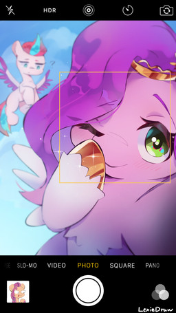 boop camera_view cloud cloven_hooves duo feathered_wings feathers female feral flying fur hair hooves purple_hair self-boop selfie smile text wings lexiedraw hasbro mlp_g5 my_little_pony mythology pipp_petals_(mlp) sunny_starscout_(mlp) zipp_storm_(mlp) equid equine horse mammal mythological_creature mythological_equine pegasus pony 2021 digital_media_(artwork) english_text hi_res