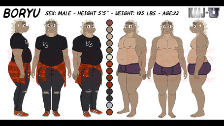 anthro belly black_bars black_clothing black_shirt black_topwear bottomwear boxer_briefs boxer_briefs_only clothed clothed_male clothing denim denim_bottomwear denim_clothing jeans male musclegut muscular pants purple_boxer_briefs purple_clothing purple_underwear shirt solo text topless topwear torn_bottomwear torn_clothing torn_jeans torn_pants underwear underwear_only kersync boryu_(kersync) kaiju scalie 16:9 digital_media_(artwork) english_text hi_res letterbox model_sheet widescreen