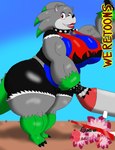 alligator alligatorid alythewolfcat anthro big_breasts big_butt breasts butt crocodilian eulipotyphlan female hedgehog hi_res huge_breasts huge_butt hybrid larger_female magazine_page mammal missile muscular muscular_female pinup pose reptile scalie sega size_difference solo sonic_the_hedgehog_(series) thick_thighs were wereeulipotyphlan werehog weretoons_(character) wide_hips