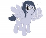 eyewear feathered_wings feathers female feral frown fur glasses grey_body grey_eyes grey_feathers grey_fur grey_hair hair looking_aside looking_at_viewer nude quadruped simple_background solo speech_bubble tail white_background wings unknown_artist friendship_is_magic hasbro katawa_shoujo my_little_pony mythology shizune_hakamichi equid equine mammal mythological_creature mythological_equine pegasus crossover