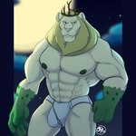 abs anthro biceps bulge clothing male muscular muscular_anthro muscular_male nipples pecs scales solo underwear theokamijay adventure_time cartoon_network vampire_king felid hybrid lion mammal pantherine vampire 1:1 absurd_res hi_res