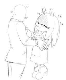 anthro digit_ring duo female heart_symbol hearts_around_head interspecies jewelry love male male/female ring wedding_ring 4chan_anon unknown_artist idw_publishing sega sonic_the_hedgehog_(comics) sonic_the_hedgehog_(idw) sonic_the_hedgehog_(series) surge_the_tenrec afrosoricid human mammal tenrec monochrome