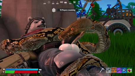 anthro anthro_on_feral anthro_penetrating anthro_penetrating_feral balls bestiality clothing duo fellatio feral feral_penetrated fur gameplay_mechanics genitals gun humanoid_genitalia legless male male/male open_mouth oral oral_penetration outside penetration penile penile_penetration penis penis_in_mouth ranged_weapon serpentine sex text weapon trashy_sfm dollymolly323_(modeler) epic_games fortnite fortnite:_battle_royale polar_patroller bear mammal reptile scalie snake 16:9 3d_(artwork) 4k absurd_res digital_media_(artwork) english_text hi_res widescreen
