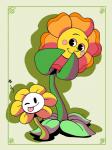 blush duo flower male not_furry one_eye_closed plant tongue tongue_out toony wink neonkalistar cuphead_(game) undertale undertale_(series) cagney_carnation flowey_the_flower elemental_creature flora_fauna flower_creature 3:4 absurd_res hi_res