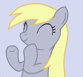 blonde_hair clapping doing_it_wrong eyes_closed female hair long_hair solo unknown_artist friendship_is_magic hasbro my_little_pony derpy_hooves_(mlp) equid equine horse mammal pony animated animated_gif low_res short_playtime