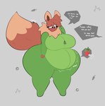 anthro belly big_belly big_breasts bloated blush breasts brown_body brown_fur butt clothed clothing curvy_figure dialogue eyelashes female food fruit fur hair obese onesie onomatopoeia overweight overweight_anthro overweight_female pepper_(fruit) plant rumbling_stomach simple_background solo sound_effects tail text thick_thighs tongue tongue_out voluptuous voluptuous_anthro voluptuous_female wide_hips zipper swallowpancakes nintendo pokemon pickles_(swallowpancakes) eevee generation_1_pokemon mammal pokemon_(species) digital_media_(artwork) english_text hi_res