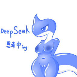 anthro anthrofied big_breasts breasts female mascot solo wide_hips deepseek 1:1 tagme